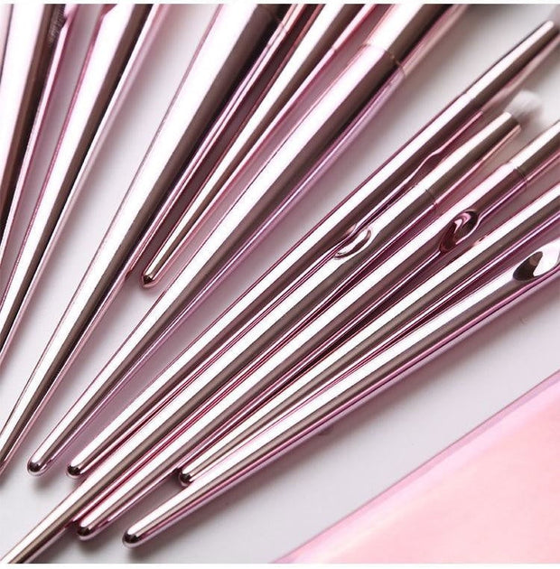 Makeup brush, Makeup Brush Set with Pink Clutch