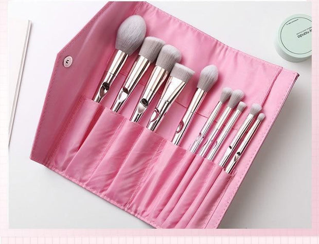 Makeup brush, Makeup Brush Set with Pink Clutch