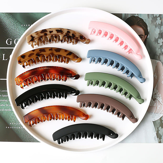 Banana Hair Clip Claws Banana Chic Hair Clamps Hairpin Strong Hold Ponytail Holder Clip Matte Banana Clips For Women Girls, Strong Hold Banana Hair Clip 