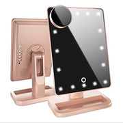 Touch Screen Makeup Mirror With 20 LED Light Bluetooth Music Speaker 10X Magnifying Mirrors Lights, Touch Screen LED Makeup Mirror