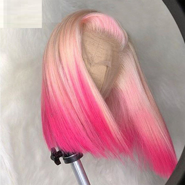 Gradient Front Lace Semi-machine-made High-quality Human Hair, Gradient Lace Front Wig